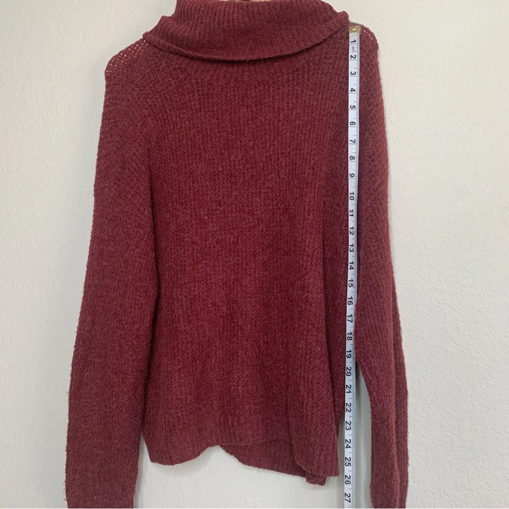 Abound Women's Size XL Thermal Turtleneck Sweater NWT Pullover Burgundy - Flaws
